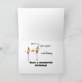 Carte d'anniversaire des amateurs de vin amusants (Intérieur)