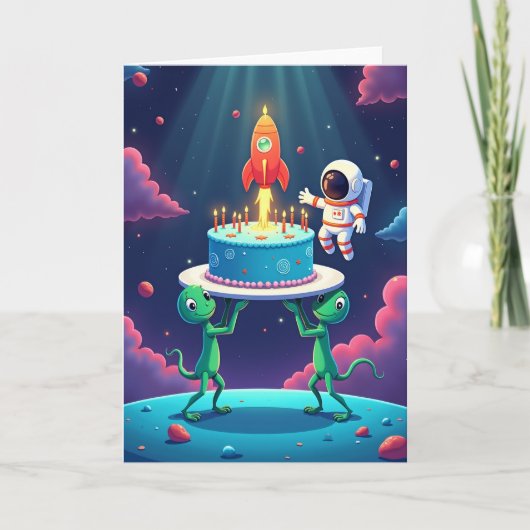 Carte d'anniversaire des amis cosmiques (Devant)
