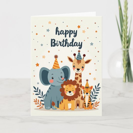 Carte d'anniversaire des amis sauvages (Devant)