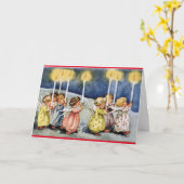 Carte d'anniversaire des anges vintages (Fleur jaune)