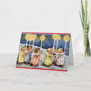 Carte d'anniversaire des anges vintages