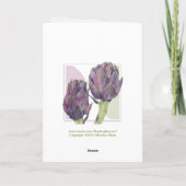 Carte d'anniversaire des Artichauts violets (Dos)