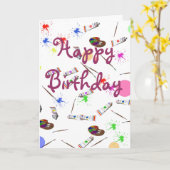 Carte d'anniversaire des artistes (Fleur jaune)
