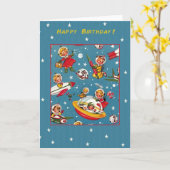 Carte d'anniversaire des astronautes de voyage vin (Fleur jaune)