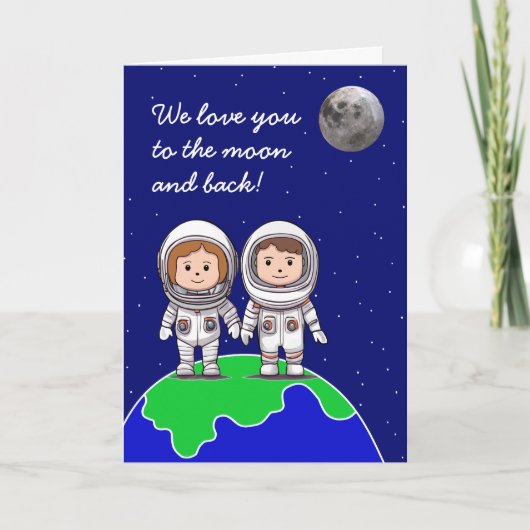 Carte d'anniversaire des astronautes pour enfants  (Devant)
