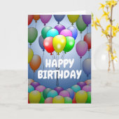 Carte d'anniversaire des ballons (Fleur jaune)