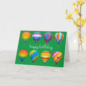 Carte d'anniversaire des ballons à air chaud (Fleur jaune)