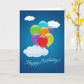 Carte d'anniversaire des ballons volants (Fleur jaune)