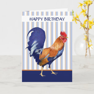 Carte d'anniversaire des bandes de coq
