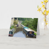 Carte d'anniversaire des bateaux Canal (Fleur jaune)