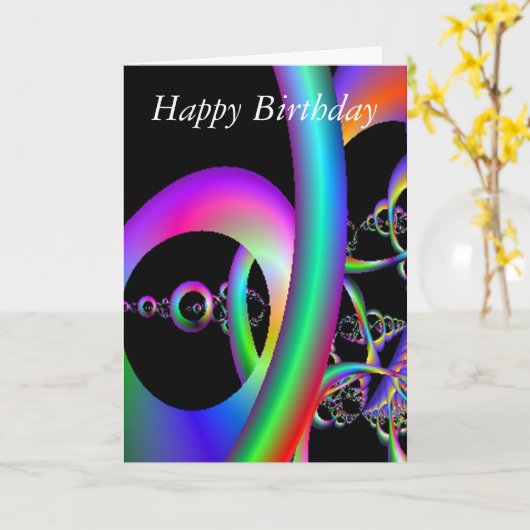 Carte d'anniversaire des boucles (Fleur jaune)