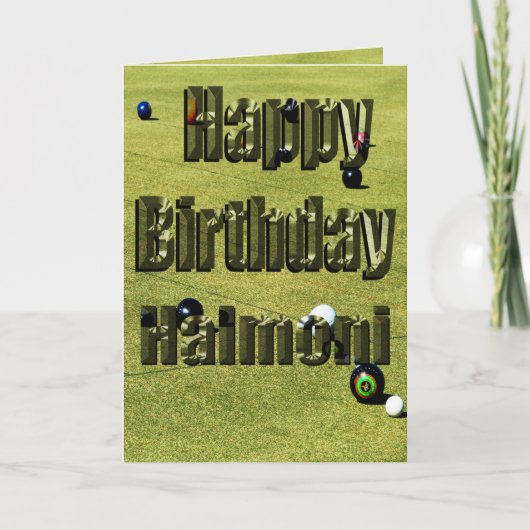 Carte d'anniversaire des Bowles de pelouse Halmoni (Devant)