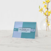 Carte d'anniversaire des carrés et des points (Fleur jaune)