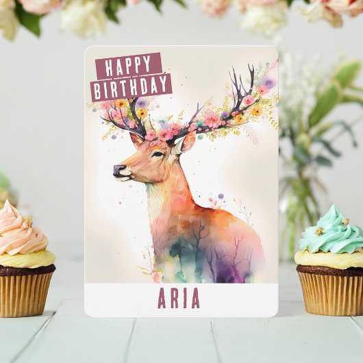 Carte d'anniversaire des cerfs