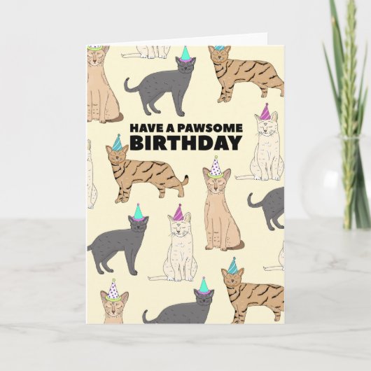 Carte d'anniversaire des chats (Devant)
