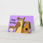 Carte d'anniversaire des chats AF et des chiens (Devant)