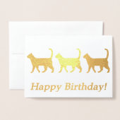 Carte d'anniversaire des chats mignons (Devant avec enveloppe)