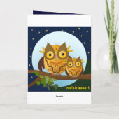 Carte d'anniversaire des chouettes mignons (Dos)