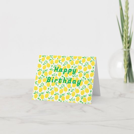 Carte d'anniversaire des citrons jaunes (Devant)