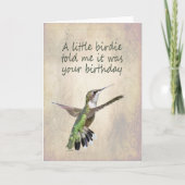 Carte d'anniversaire des colibris (Devant)