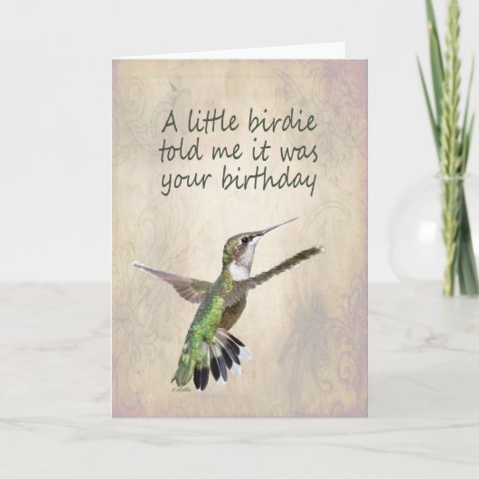 Carte d'anniversaire des colibris (Devant)
