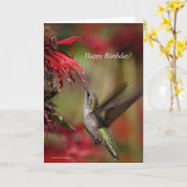 Carte d'anniversaire des colibris (Fleur jaune)