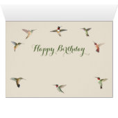 Carte d'anniversaire des colibris (Intérieur Horizontal (Bas))