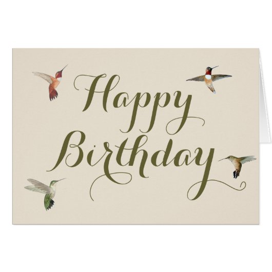 Carte d'anniversaire des colibris (Devant horizontal)