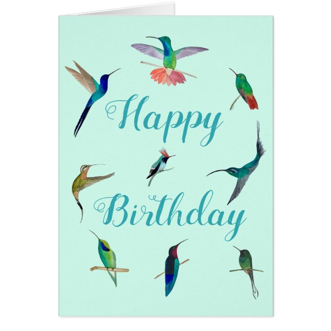 Carte d'anniversaire des colibris d'Amérique tropi (Devant)