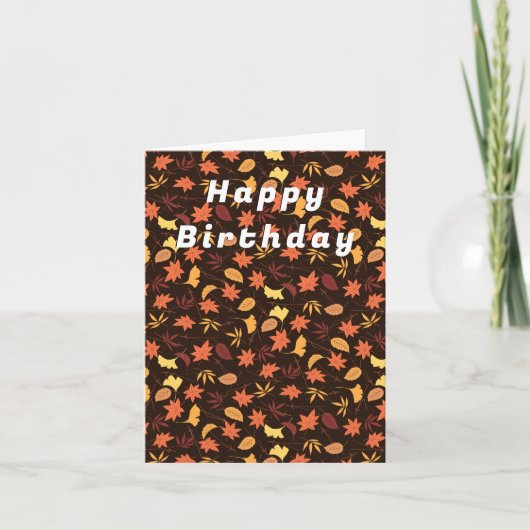 Carte d'anniversaire des congés d'automne (Devant)