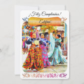 Carte d'anniversaire des danseurs mexicains du Fes (Devant)