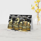 Carte d'anniversaire des échecs (Fleur jaune)