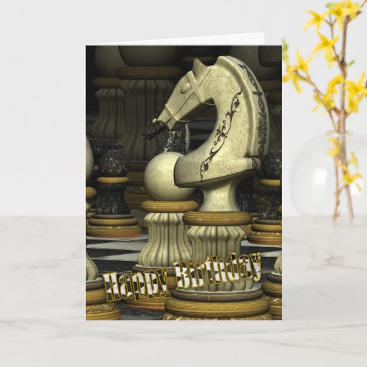 Carte d'anniversaire des échecs (Fleur jaune)