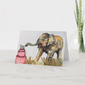Carte d'anniversaire des éléphants (Devant)