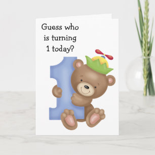 Carte d'anniversaire des enfants de petite ours