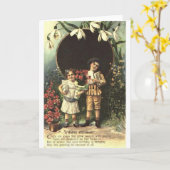 Carte d'anniversaire des enfants victoriens (Fleur jaune)