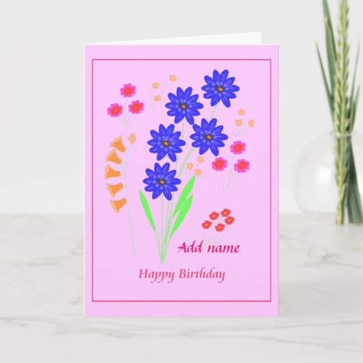 Carte d'anniversaire des fleurs (Devant)