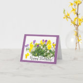 Carte d'anniversaire des fleurs (Fleur jaune)