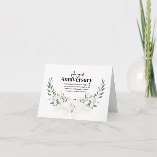 Carte d'anniversaire des fleurs blanches (Devant)