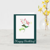 Carte d'anniversaire des fleurs de colibris (Fleur jaune)