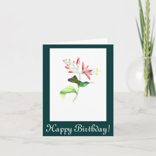 Carte d'anniversaire des fleurs de colibris
