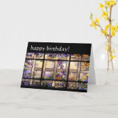 Carte d'anniversaire des fleurs de verre (Fleur jaune)
