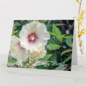Carte d'anniversaire des fleurs Hollyhock (Fleur jaune)