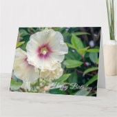 Carte d'anniversaire des fleurs Hollyhock (Devant)