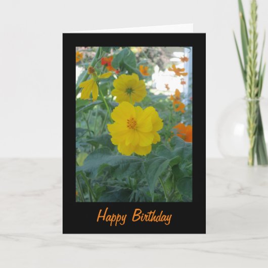 Carte d'anniversaire des Fleurs sauvages Jaunes (Devant)