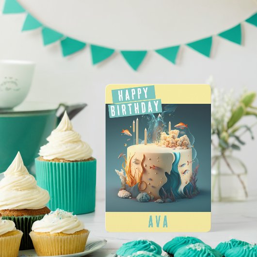 Carte d'anniversaire des fonds marins