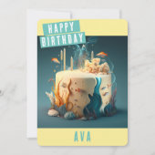 Carte d'anniversaire des fonds marins (Devant)