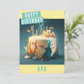 Carte d'anniversaire des fonds marins (Debout devant)