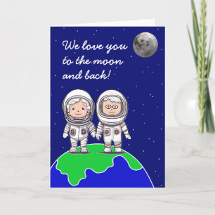 Carte d'anniversaire des grands-parents astronaute