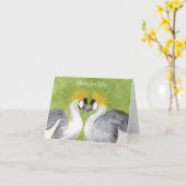 Carte d'anniversaire des grues (Fleur jaune)